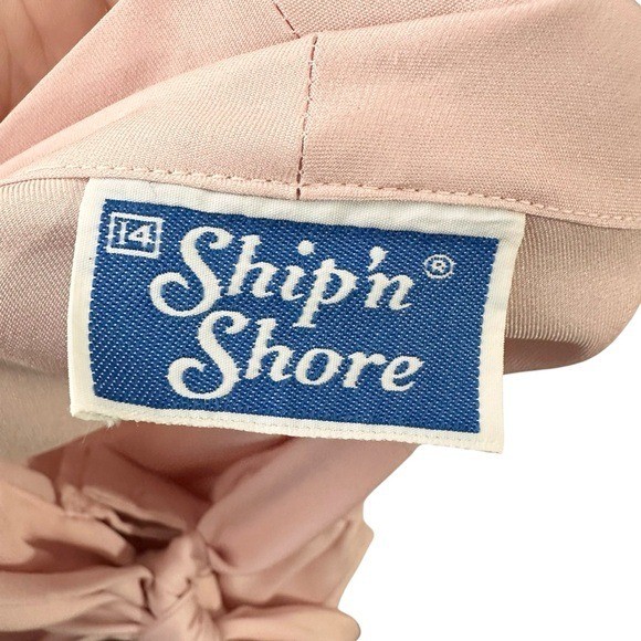 Vintage Ship’n Shore Pastel Pink Pussybow Blouse M | Modest Retro Office Top