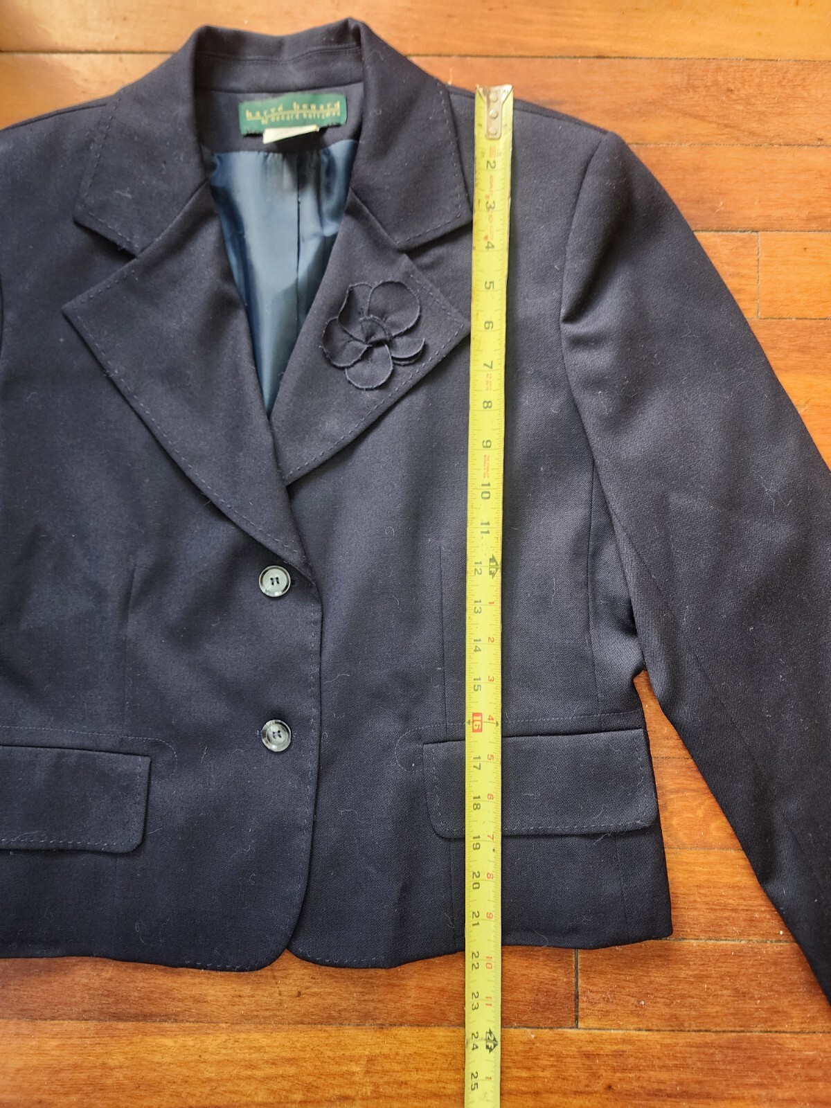 Vintage Harvé Bernard Navy Blue Wool Blazer – Size 10 – Classic And Elegant