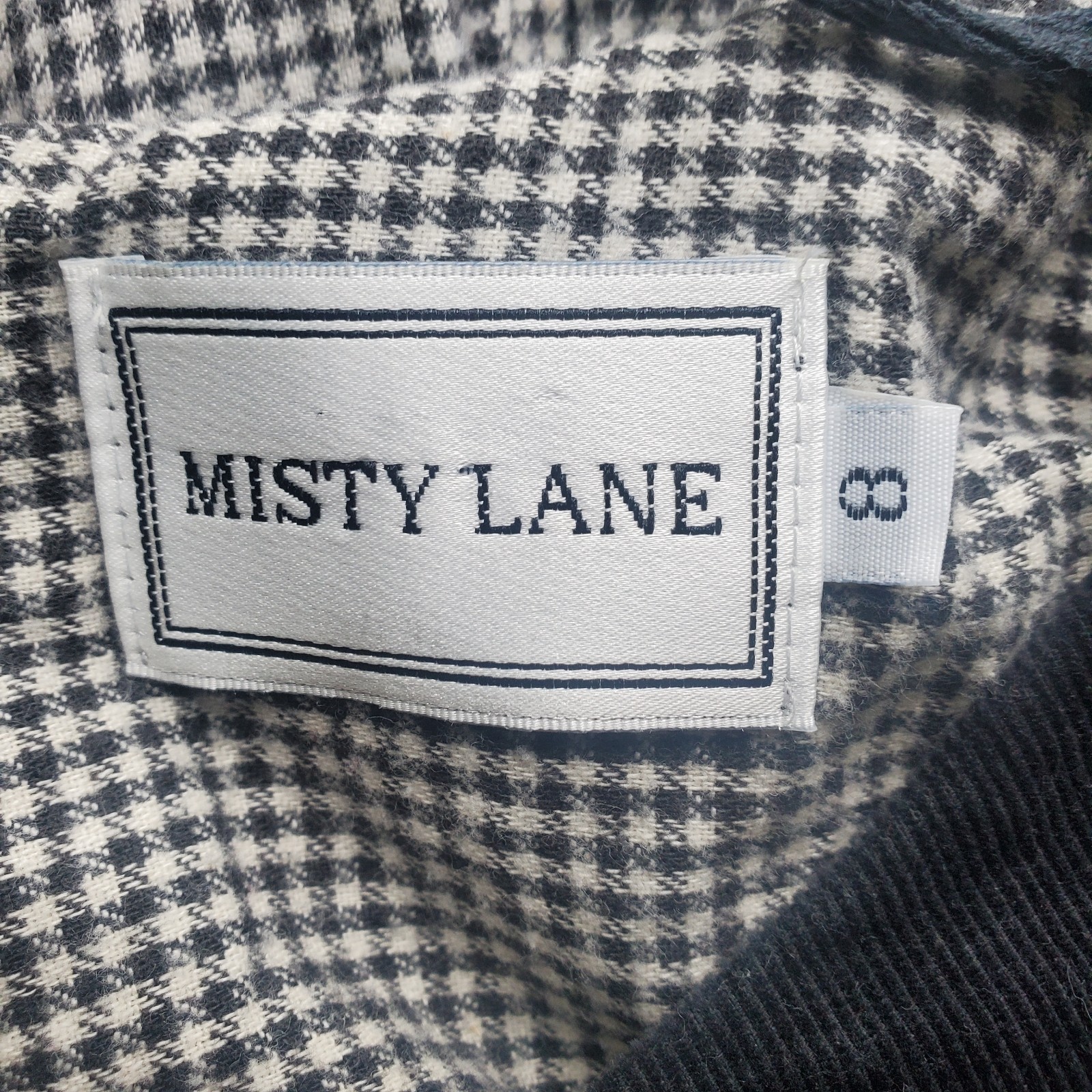 Vtg Misty Lane 8 M Houndstooth Maxi Dress Flannel Cotton Modest Cottage Academia