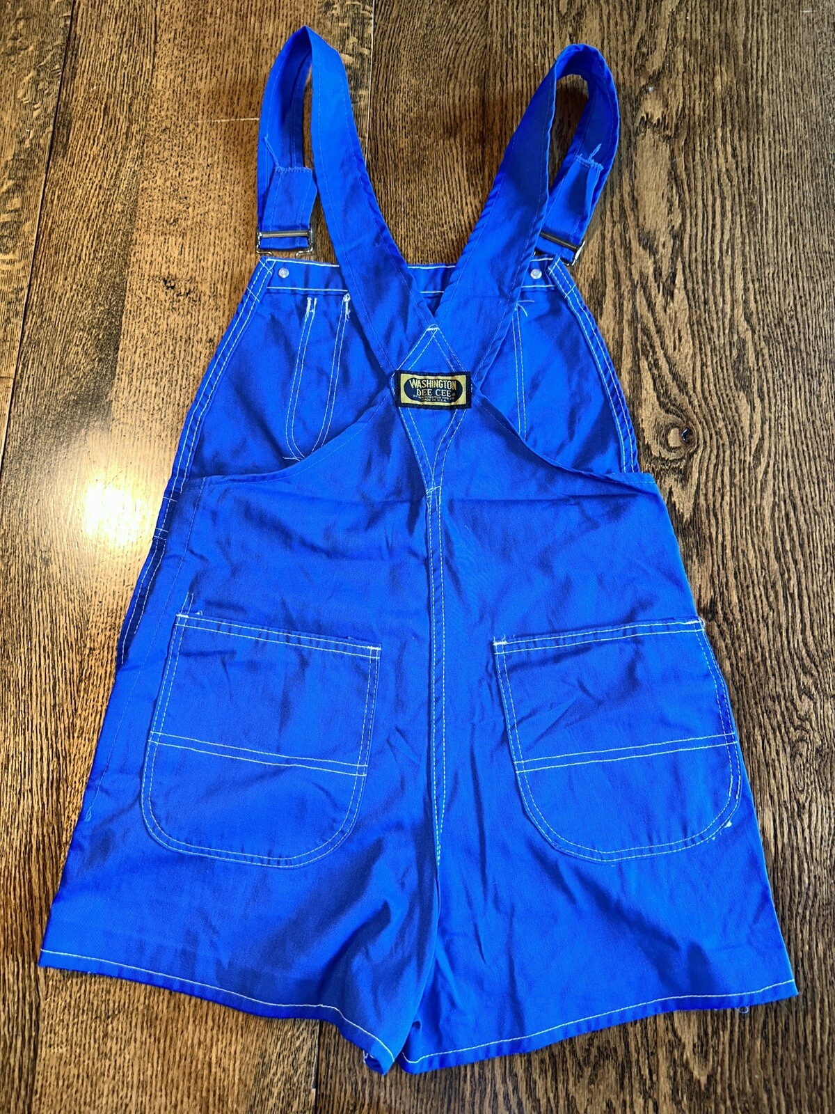 Vtg Washington Dee Cee Overalls Shorts Shortalls Blue 11/12 Not Denim Made USA