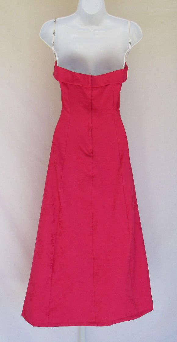 VINTAGE 1980s 90s ROBERTA COCKTAIL PROM DRESS MAGENTA PINK SHAWL FLOWERS