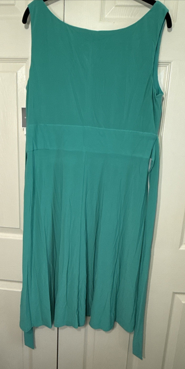 NEW Vintage 90s Miss Dorby Swing Dress Pleated Beaded Full Skirt Chiffon Sz 16