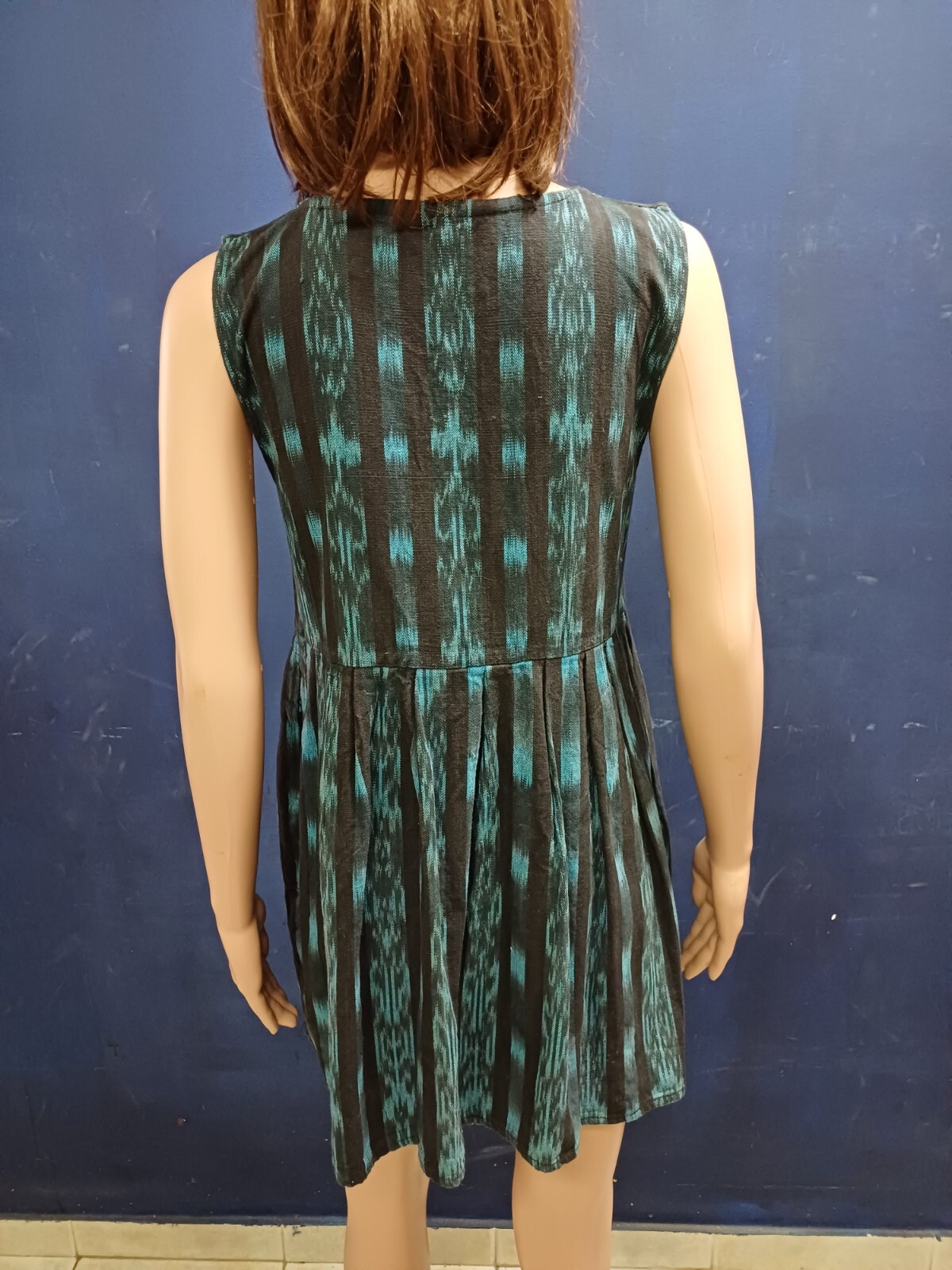 Vtg Guatemalam Mayan Young Women Flared Cotton dress Traditional Hand Made Sz S