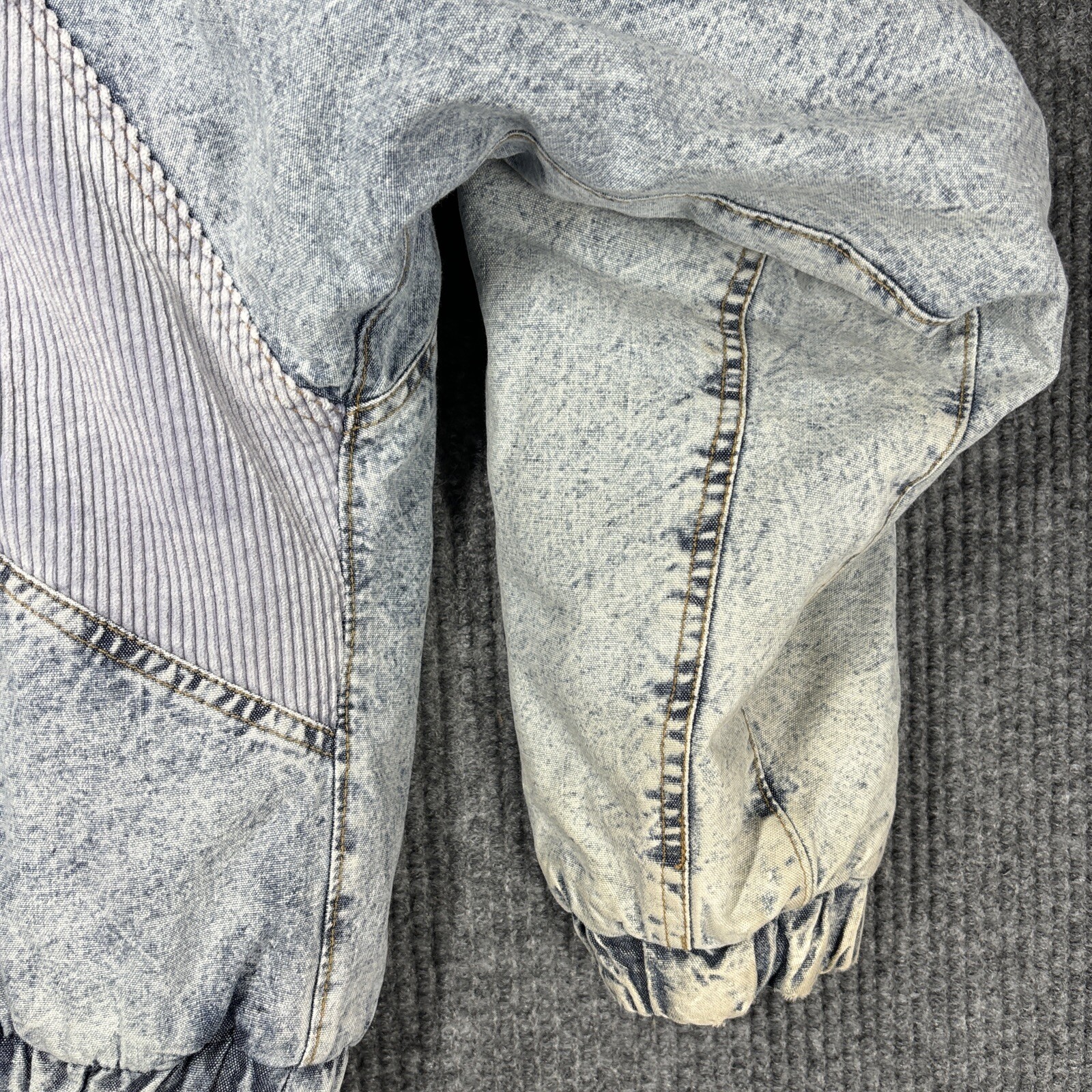 Vintage Braetan 80s Acid Wash Denim Patchwork Quilted Jacket Sleeve Medium Retro