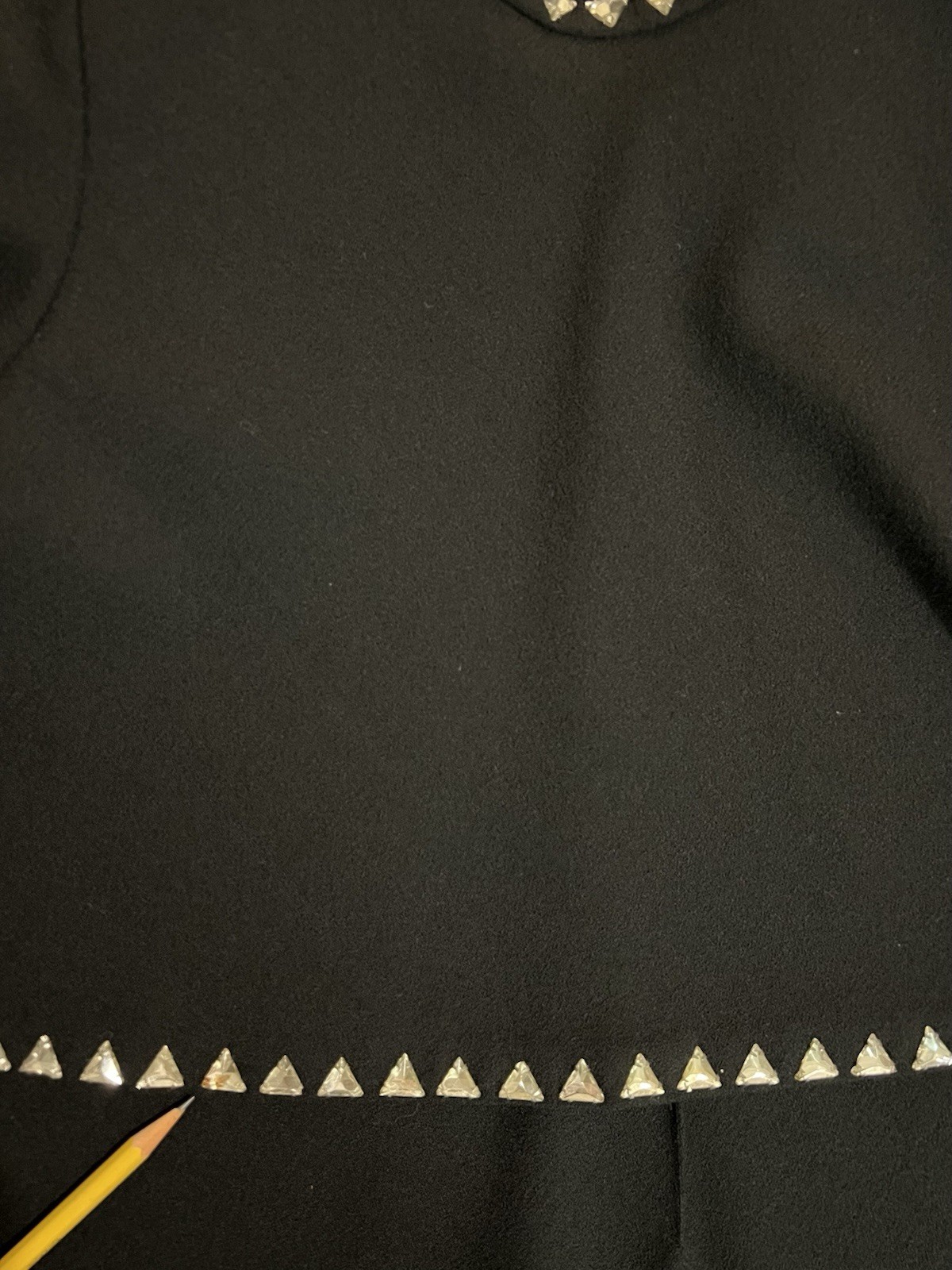 1970s Pauline Trigere sleek gown, cape, triangle rhinestones size XS Must see!