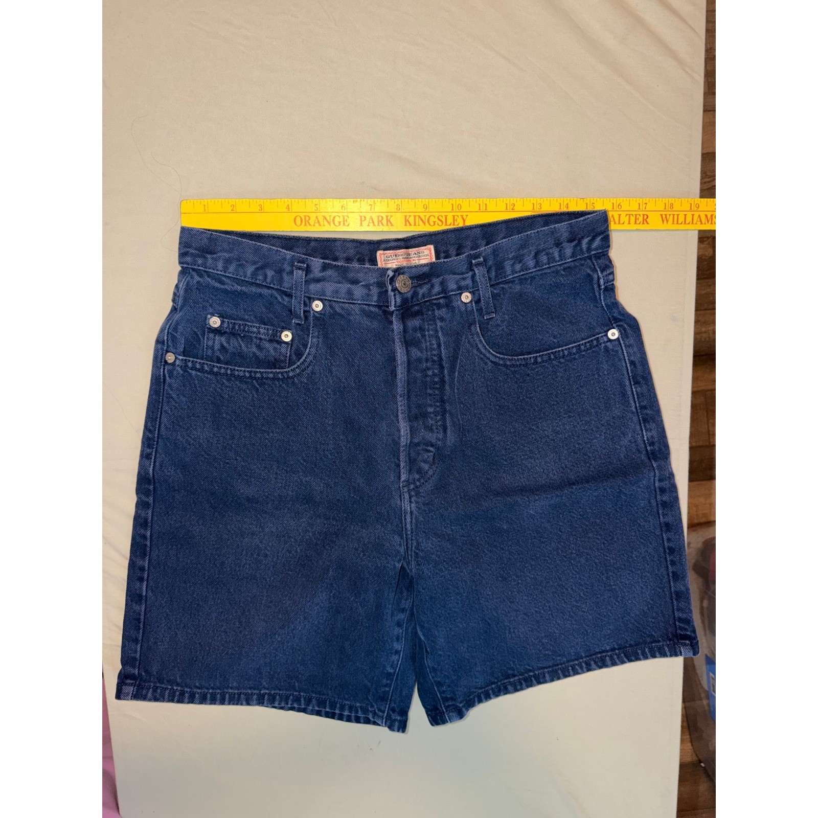 Vtg Guess Georges Marciano Denim Shorts Womens 26 Dark Wash Made in USA 10954