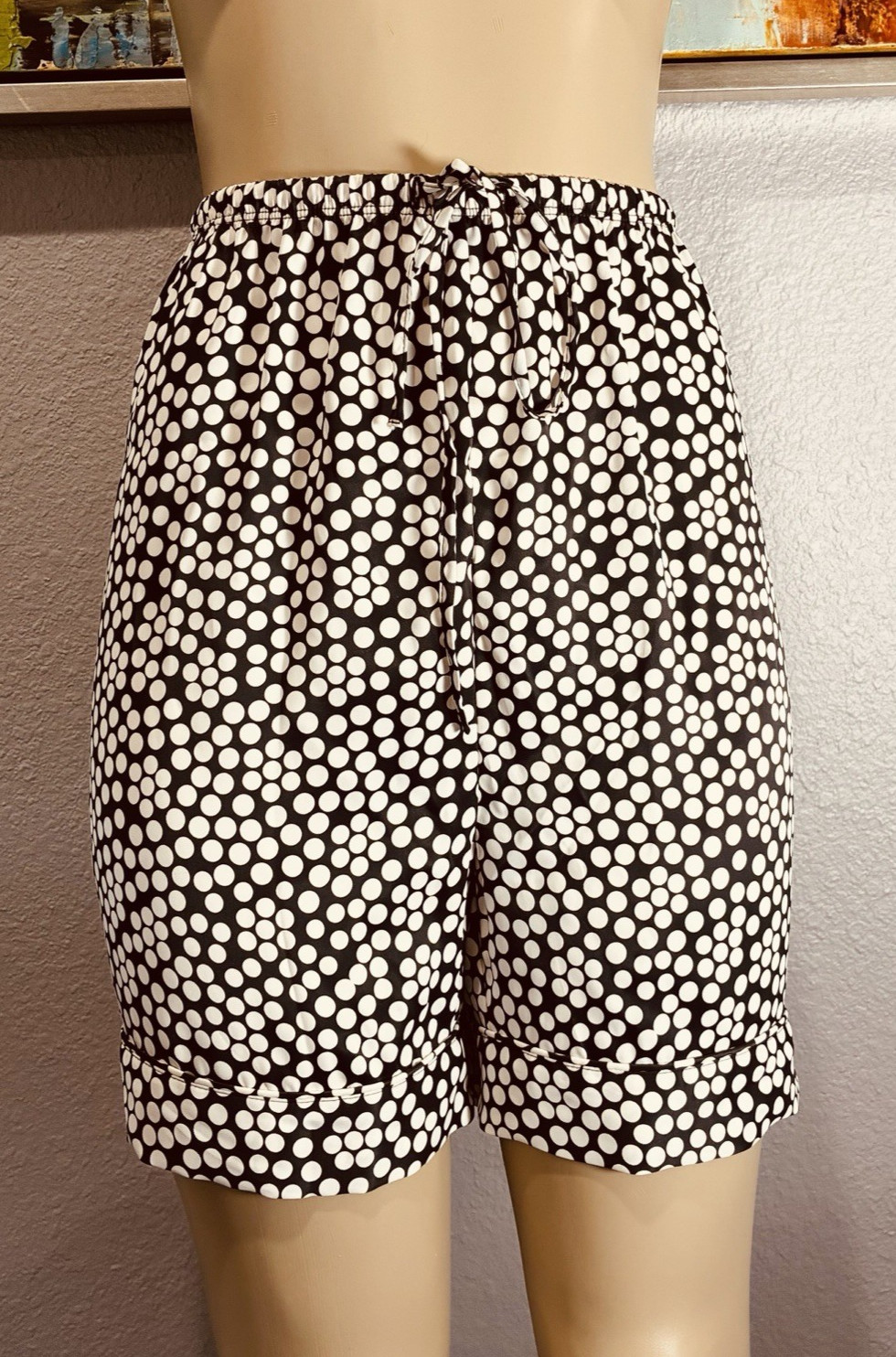Vtg Cabernet Satin Camisole Top Polka Dot Shorts XL 1X