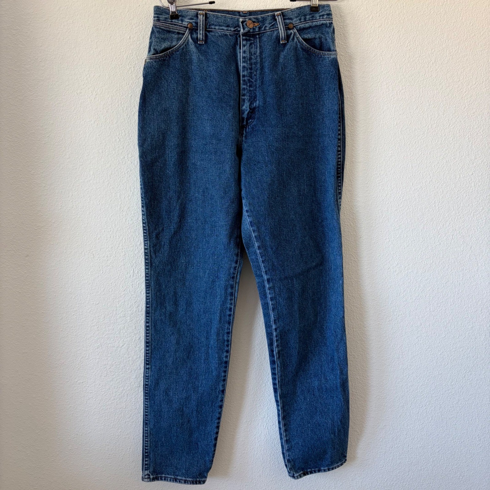 Wrangler Vintage Bare Back High Waisted Jeans Medium Wash Made in USA 13/14 x 34