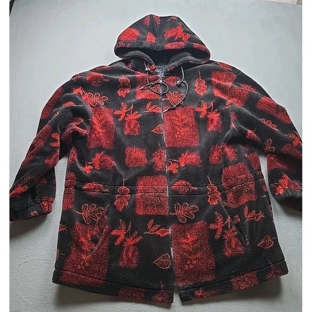 Forecaster Floral Fleece Jacket Hooded Small Full Zip Warm Cozy Vintage Women’s