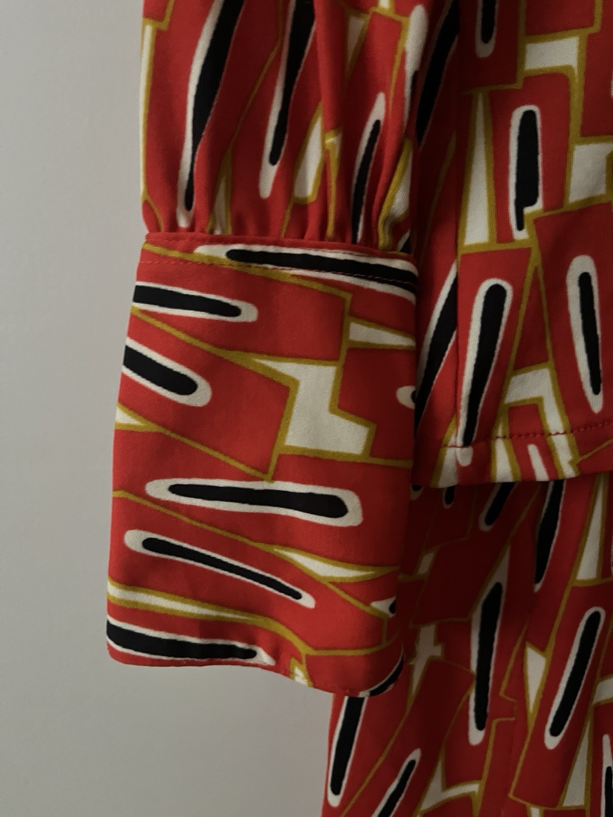 Roberto Firense Italy 70s Skirt and top set polyester orange black white Sz 8