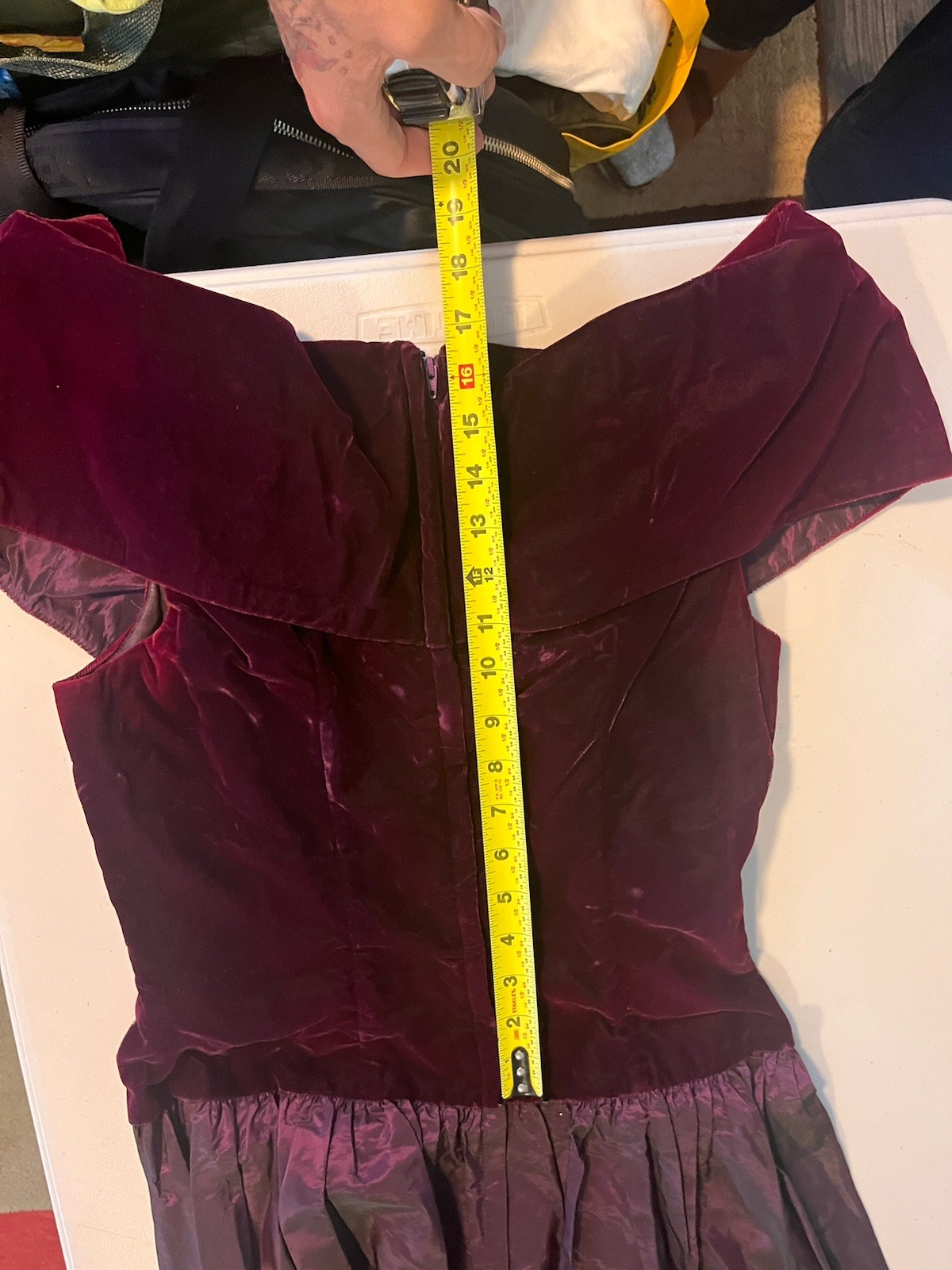 Vintage Union Made Alfred Angelo Dream Maker Purple Velvet & Nylon Dress 11/12