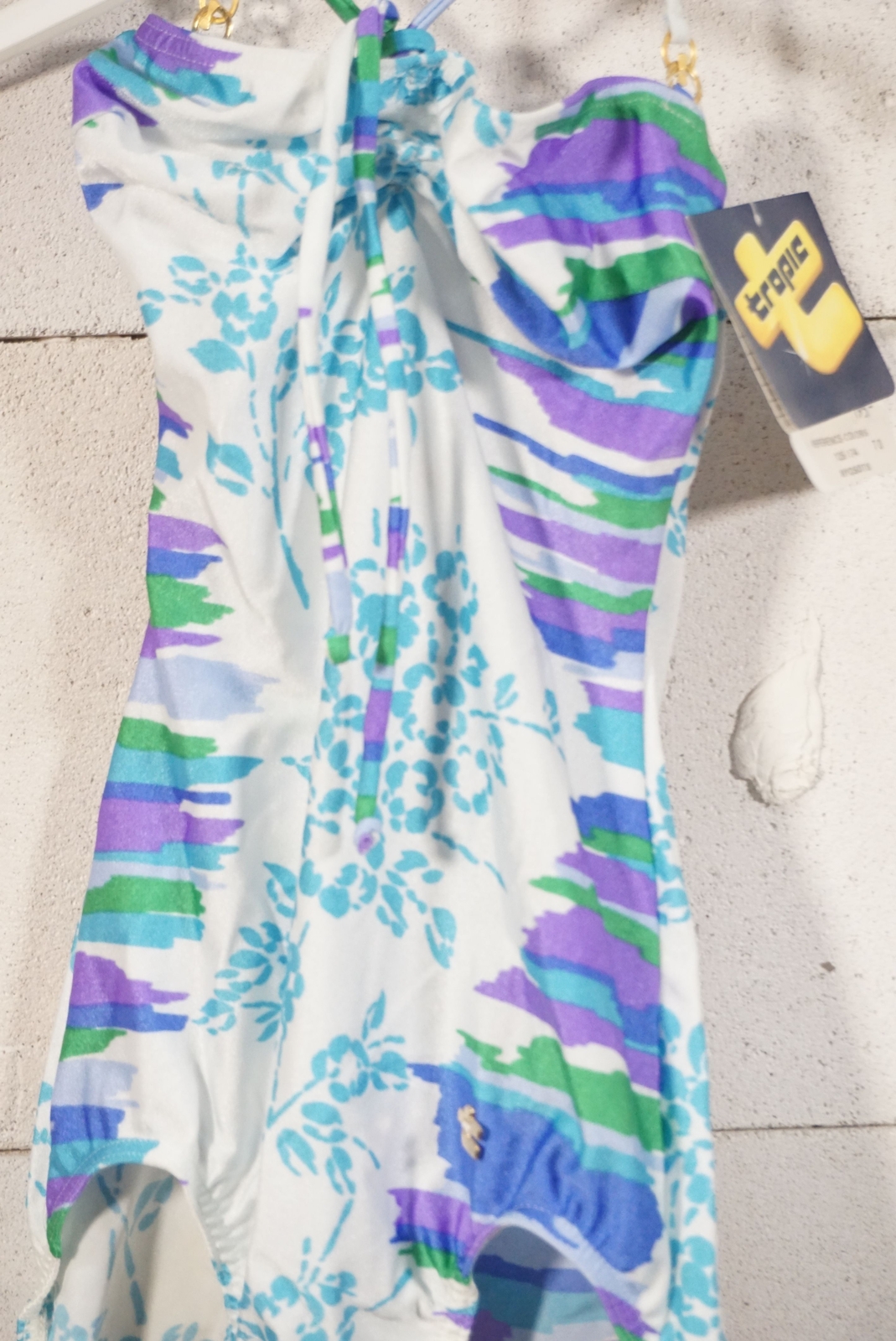 Vintage Panton Era Tropic France Design Swimsuit Waist 0 Size 36 Multicolor