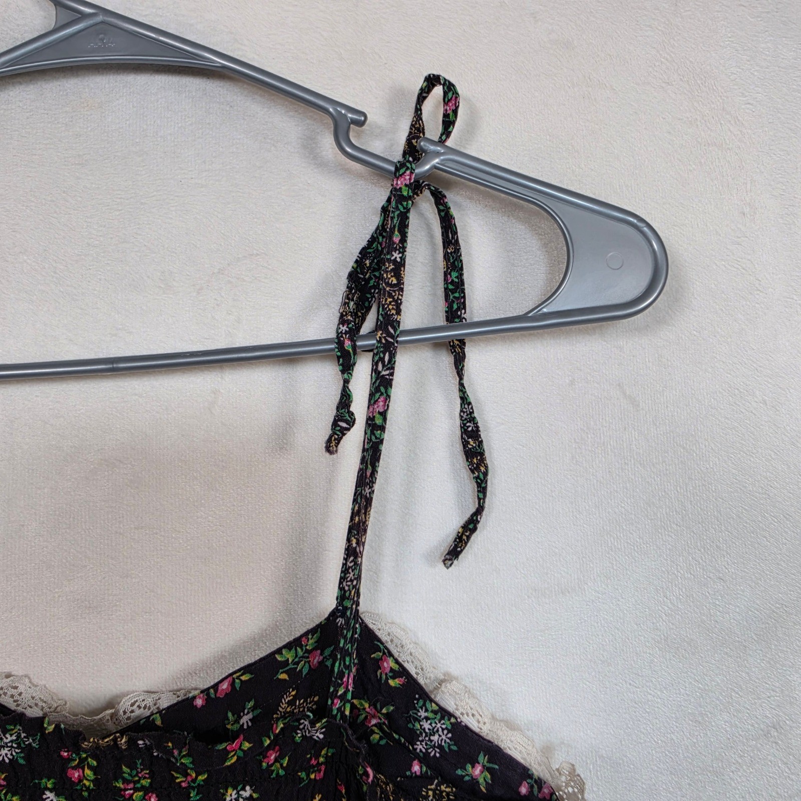 Vintage Newport Fashions Dress Women’s 5 Ditsy Floral Lace Cottagecore Prairie