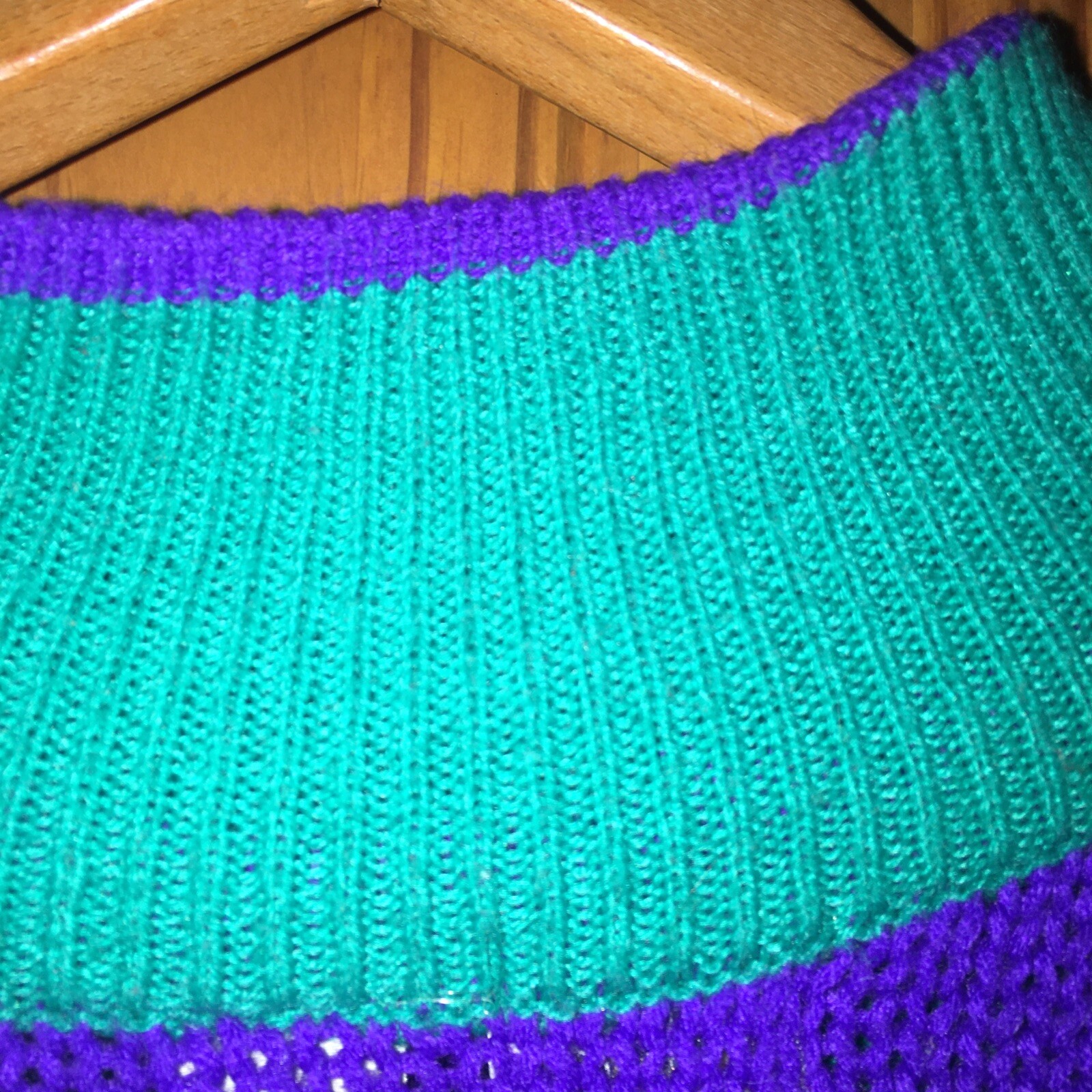1980,s Empire womens sweater red, green and purple Vintage Large