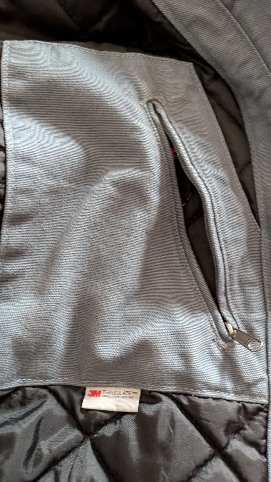 Women’s Vintage Carhartt XL Canvas Work Chore Coat Hooded Warm Gravel Color