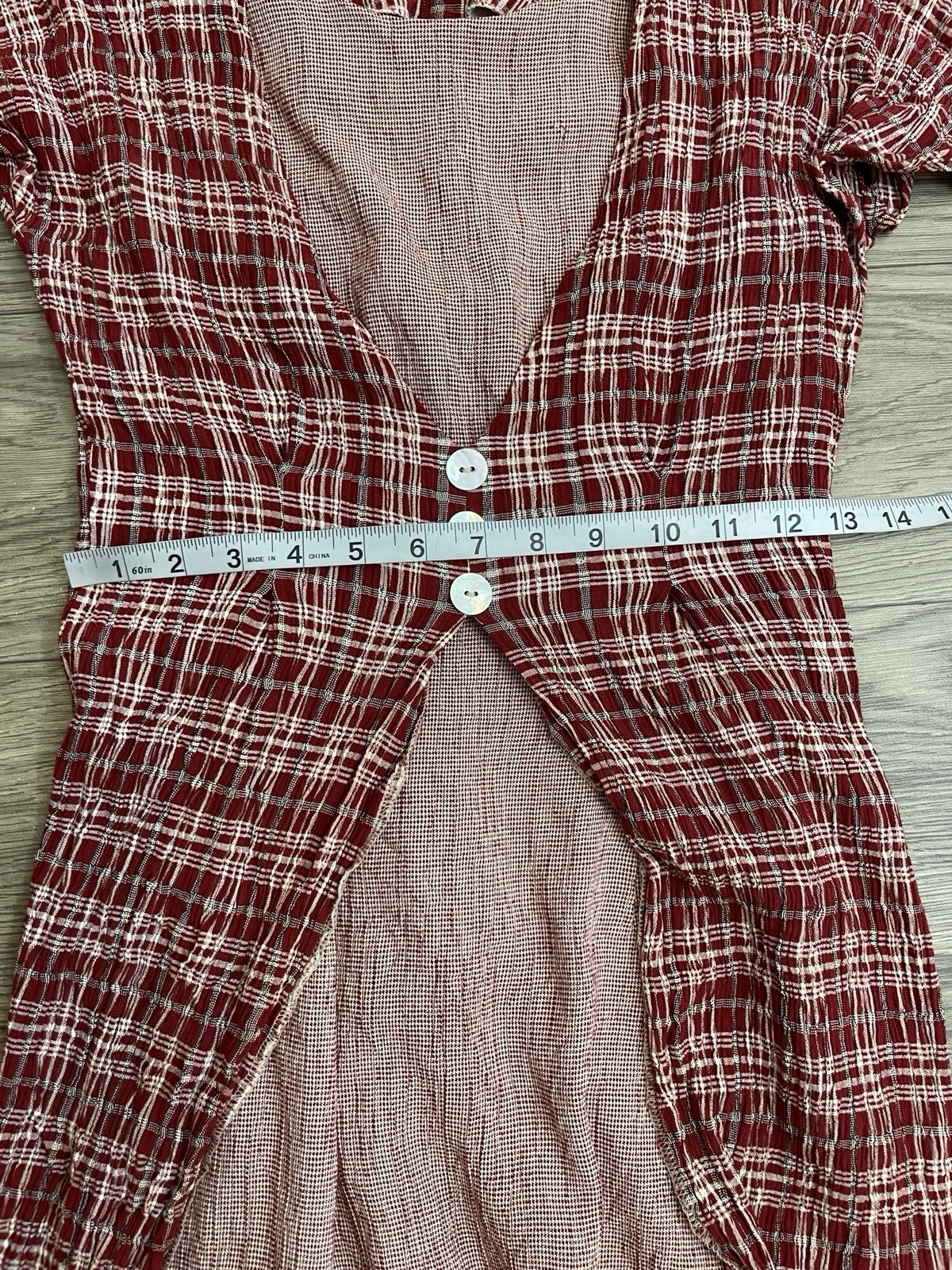 Expo Petite Vintage 90s Red Plaid & Herringbone Twofer Dress sz 12