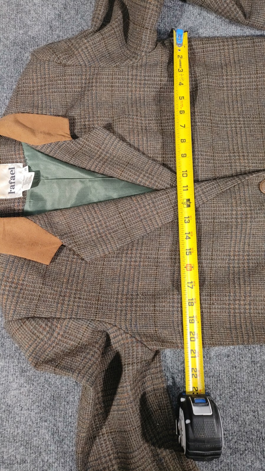 Rafael Women’s Lined Jacket Blazer Coat Brown Green Blue Tweed 1 Button Size 10