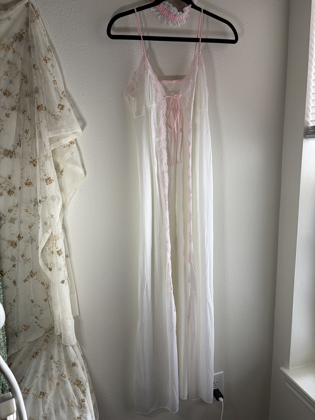 Vintage Pink And White Nightgown