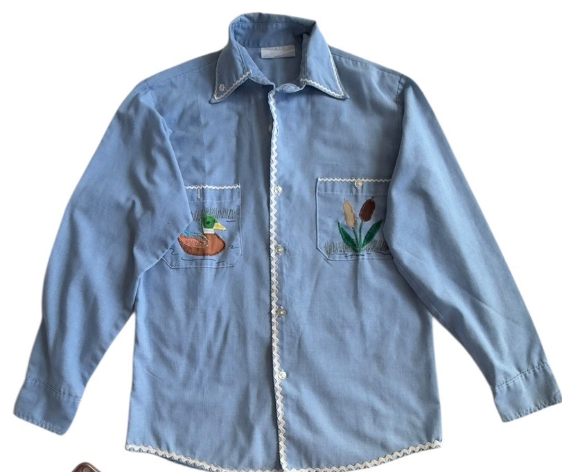 Vintage Cottage Krafts Applique Sucks Button Up Shirt Embroidery Patches