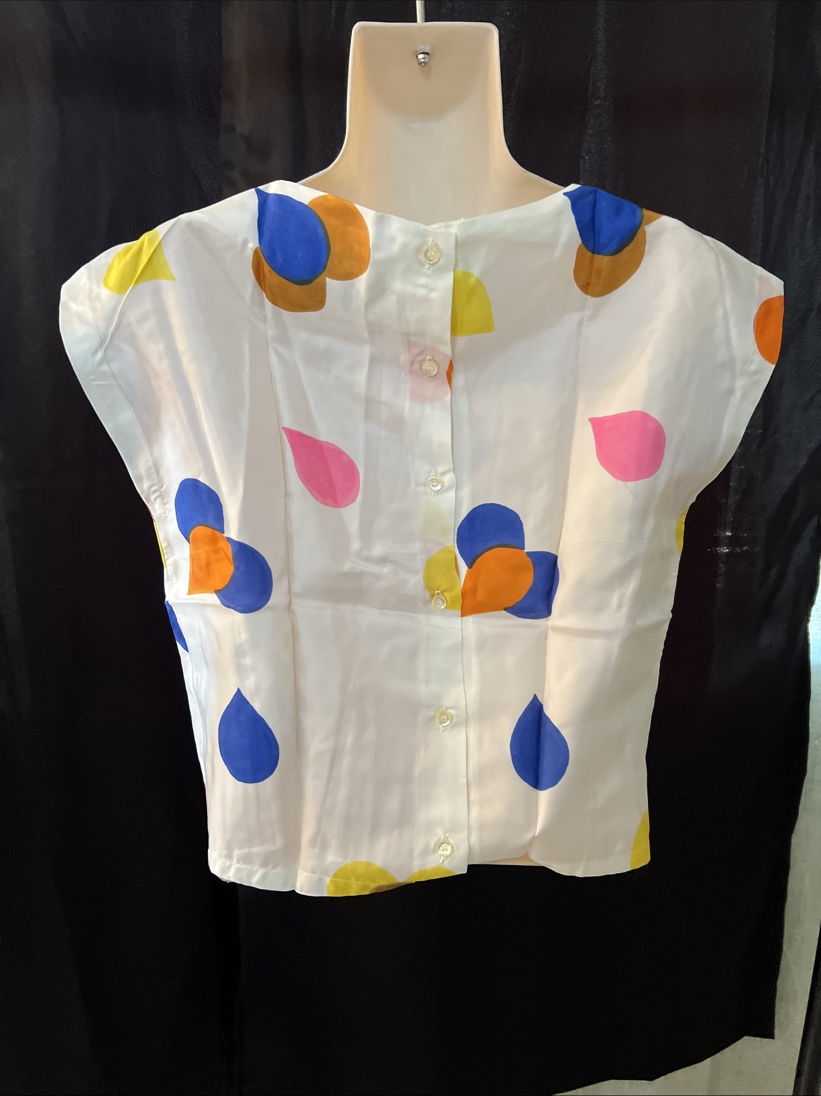Vintage 70’s Lady Van Heusen Colorful Geometrical Blouse Size 10