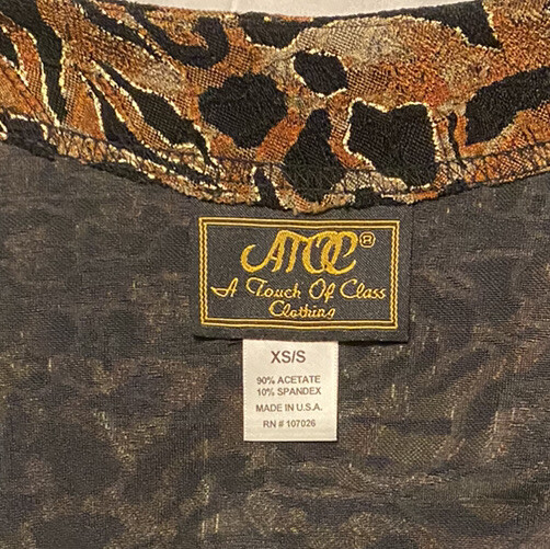 A Touch of Class Women’s Vintage Leopard Print Cardigan, XS/S, Acetate & Spandex