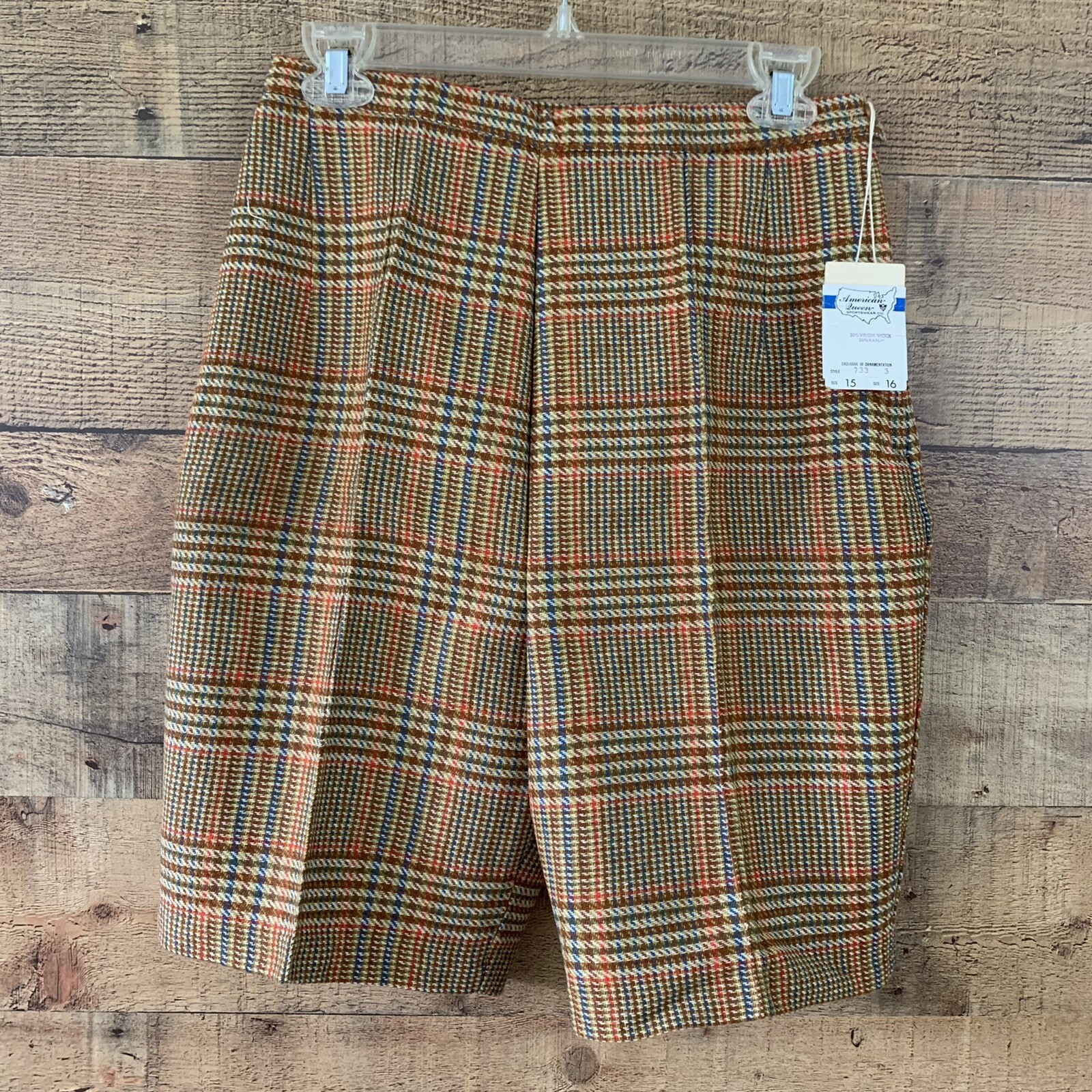 Vintage 1960’s Prep Academia Wool High Waist Bermuda Trouser Walking Shorts Sz M