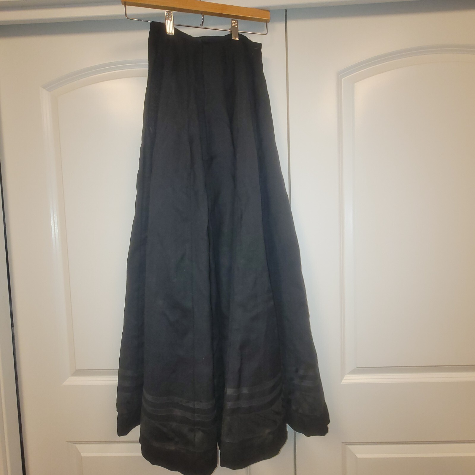 Original 1910’s formal black Taffeta skirt with ribbon trim
