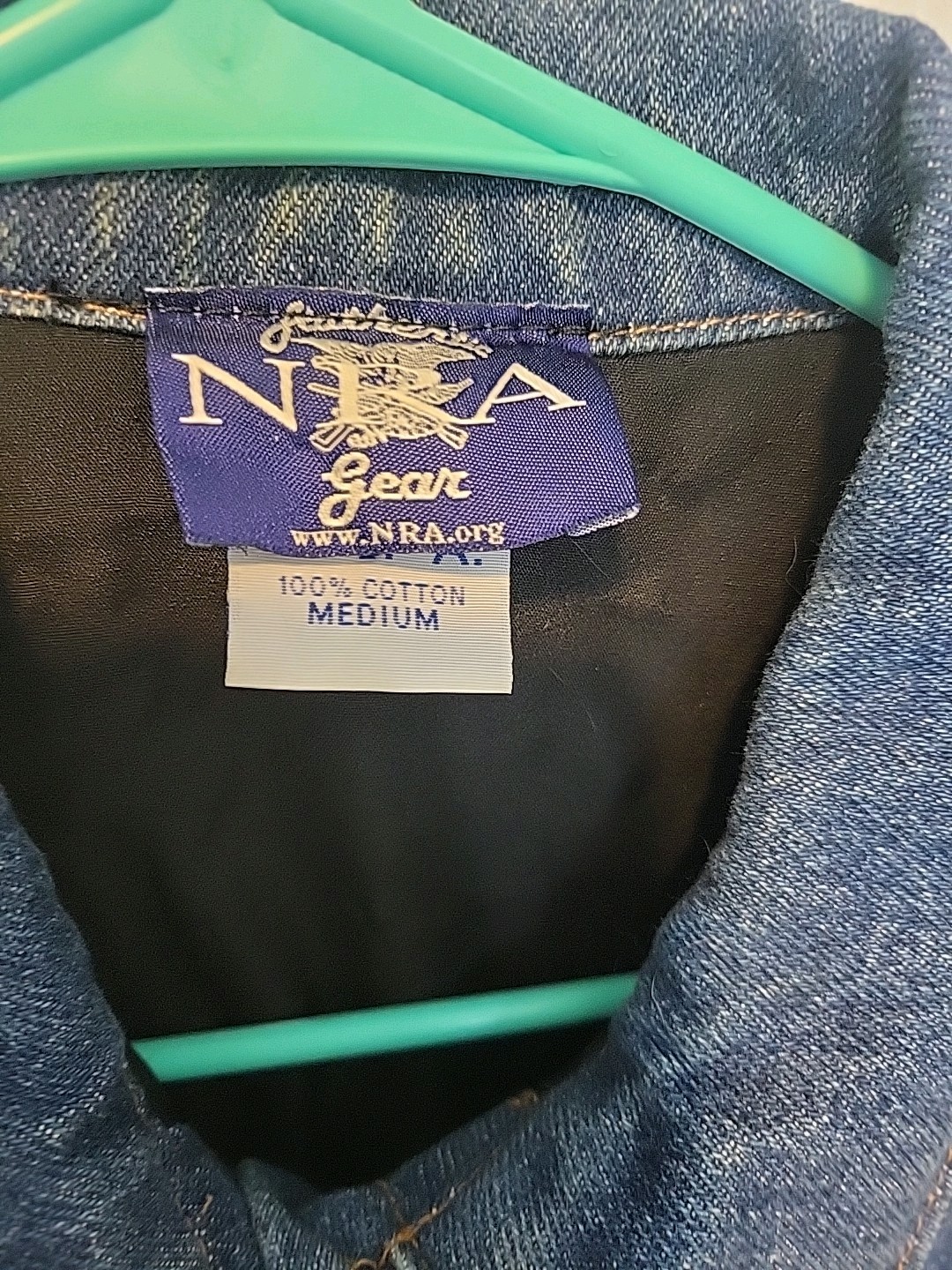 Authentic NRA Gear Concealed Weapons inside pockets Denim Jacket, Women’s S VTG