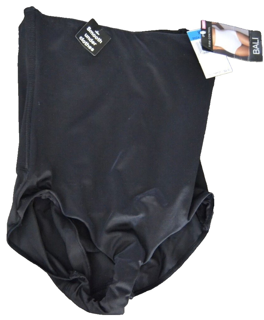 Bali Never Ending Smooth High-Waist Brief Firm Control BLACK Size XL Style 8307