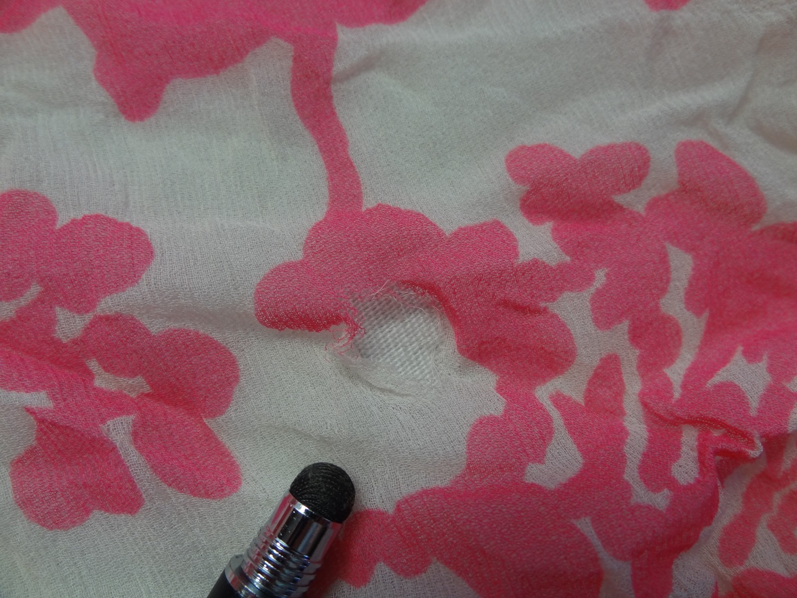 VTG XS Floral Dress Pink White Talon Zipper ILGWU Union Made in USA Long Maxi