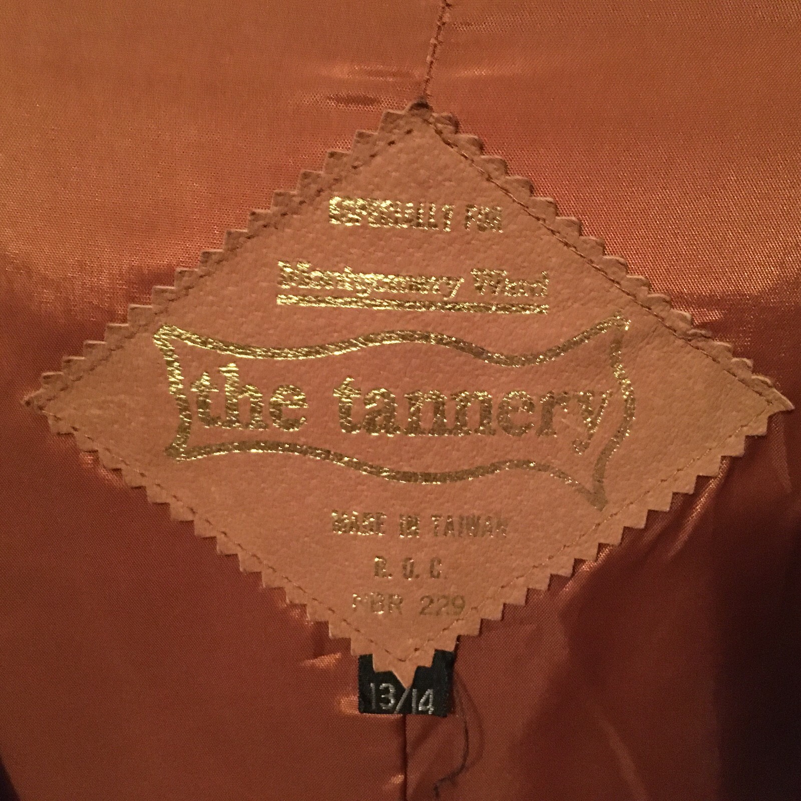 Vintage Montgomery Ward The Tannery Suede Leather Corduroy Jacket Size 13/14