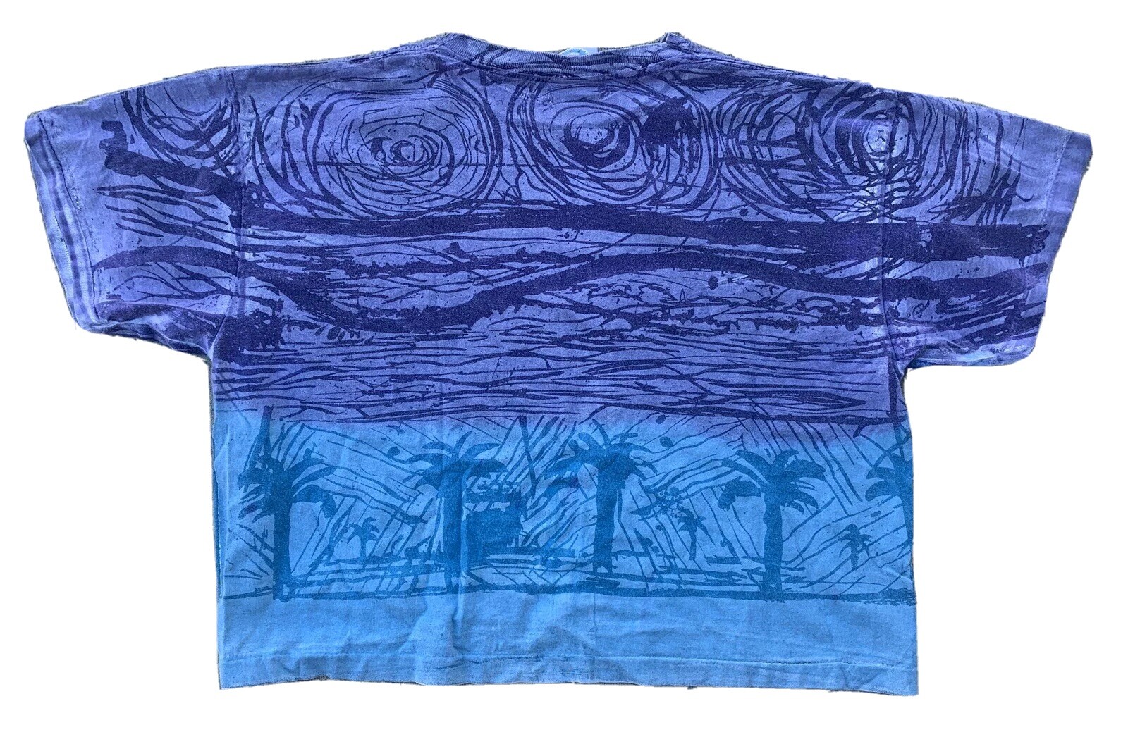Vintage LA Gear Crop Top Half Shirt All Over Print T-Shirt 80s 1980s Made In USA