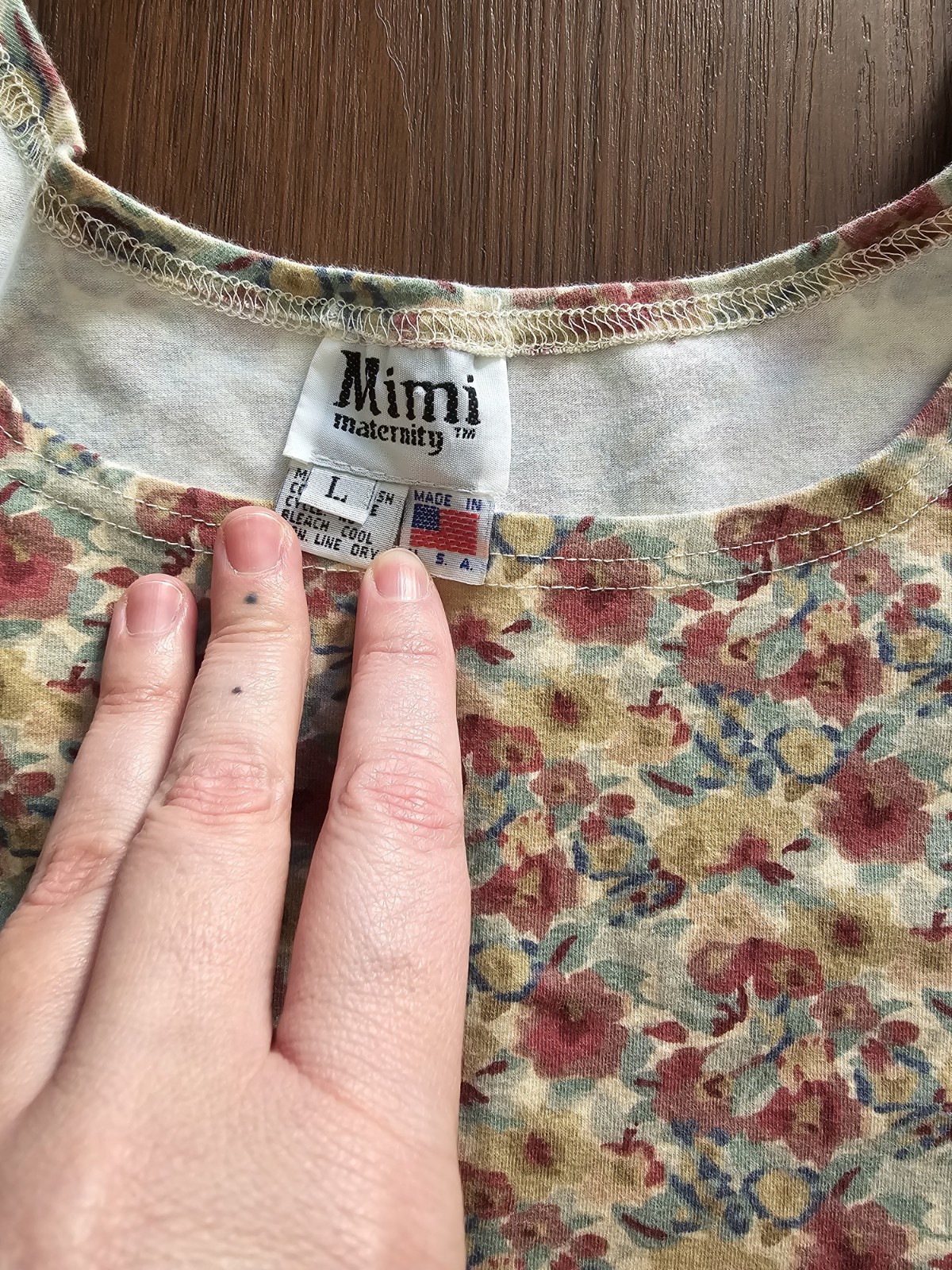Vintage 1990s Floral Grunge Maternity Baby Doll Dress. Womens Large Made in USA