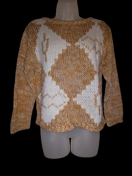 Vintage 80s ESPIRIT SPORT Abstract Pull Over Soft Knit Over Sized Sweater S