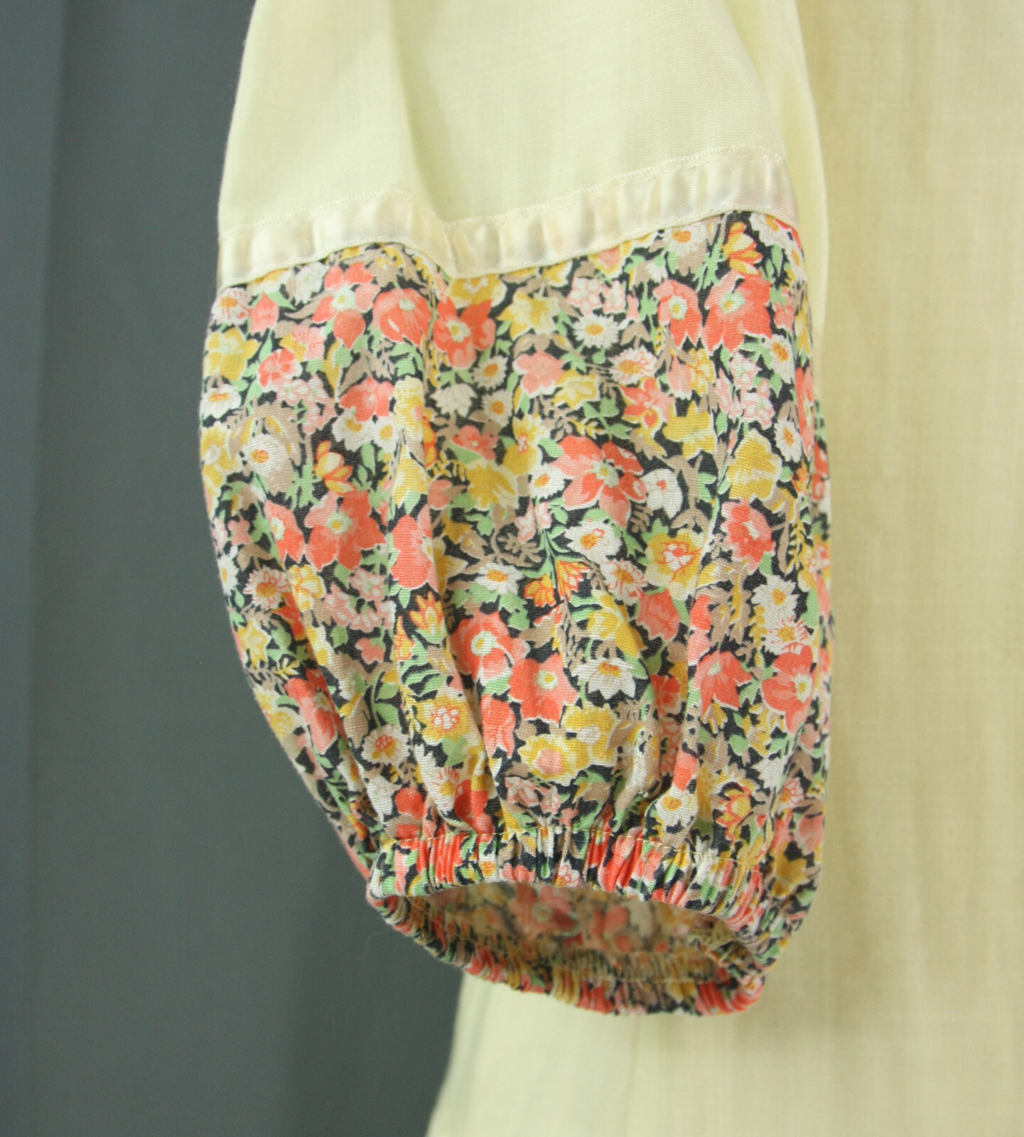 Vintage Paper Moon Yellow Country Floral Prairie Boho Hippie Dress 5 1990s
