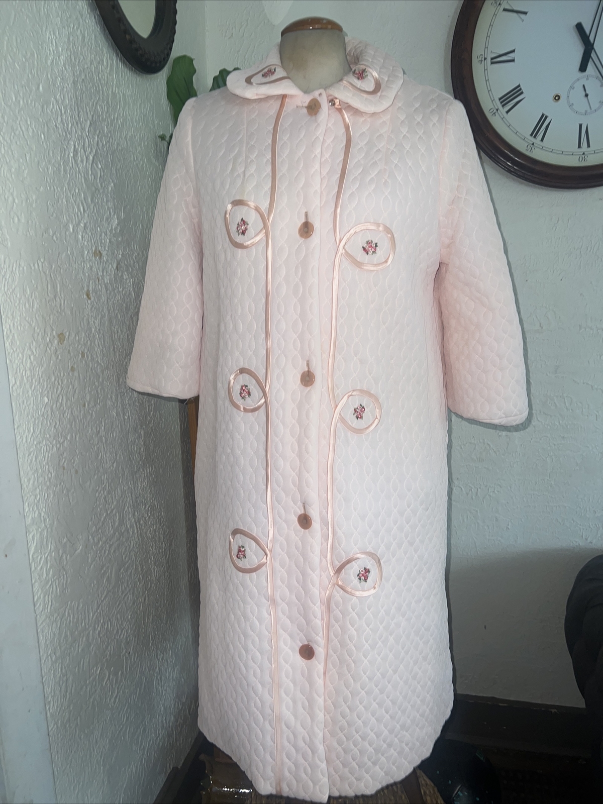Rhapsody By Glazier 1950 Womens Vintage Robe Puffy Quilted Lined Suze 8
