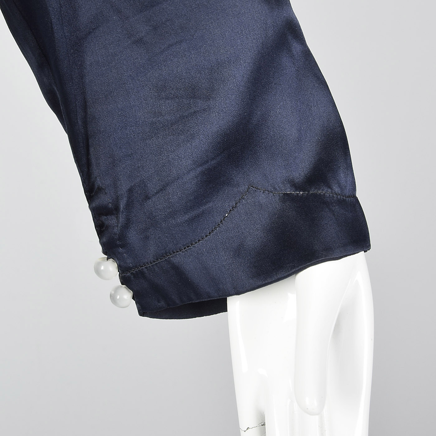 XXL 1930s Navy Silk Long Sleeve Dress Formal Gown Evening Plus Size Volup 30s