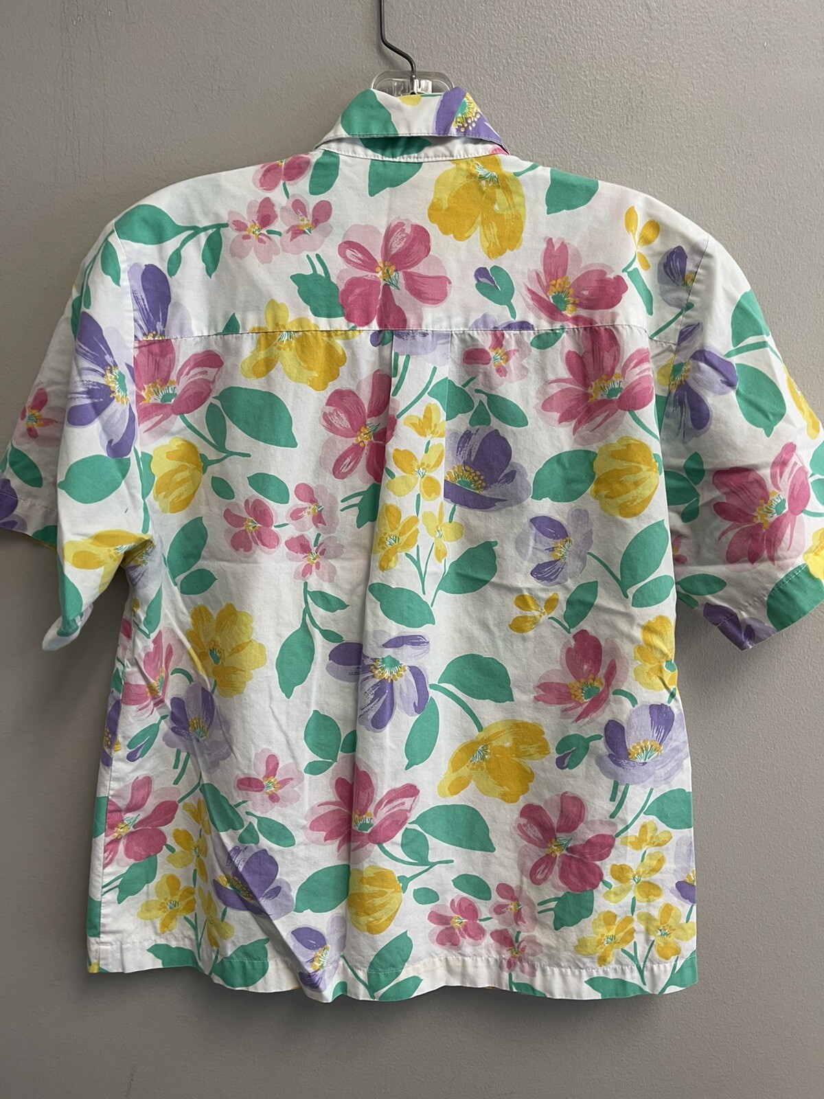 Vintage 80’s Floral Grandmacore Button Top Ss Small Cotton Eclectic Cottage