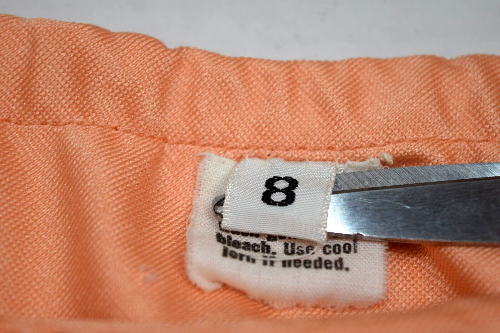 Vintage Shirt Bikini 3 Piece Set Size S/M 70s Melon Orange Bedazzled Silky