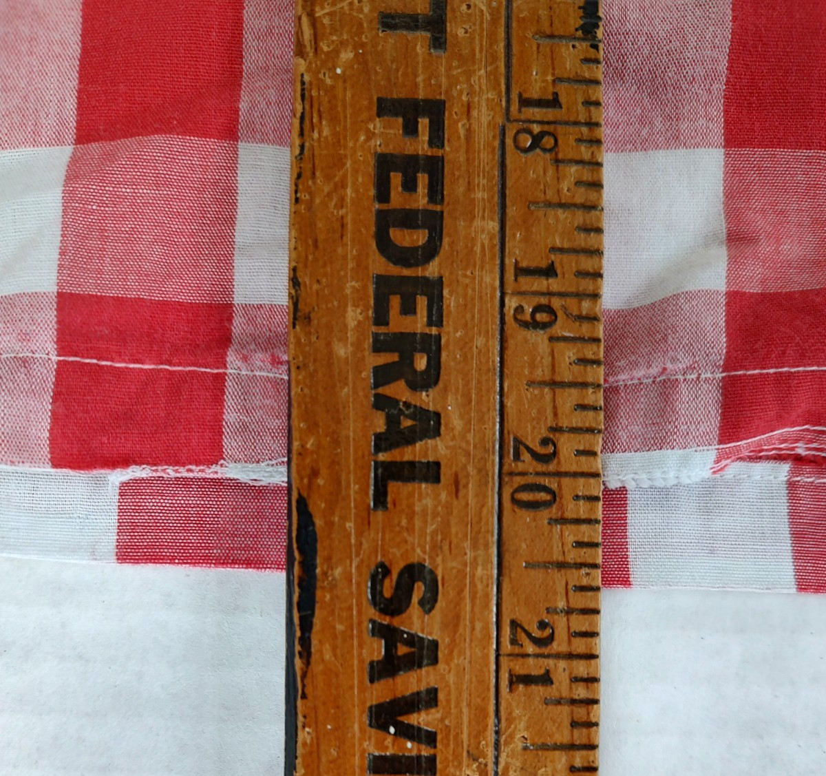 Vtg 50s/60s Shirt Womens Sz Sm Red White Check Loop Collar Distressed Rockabilly