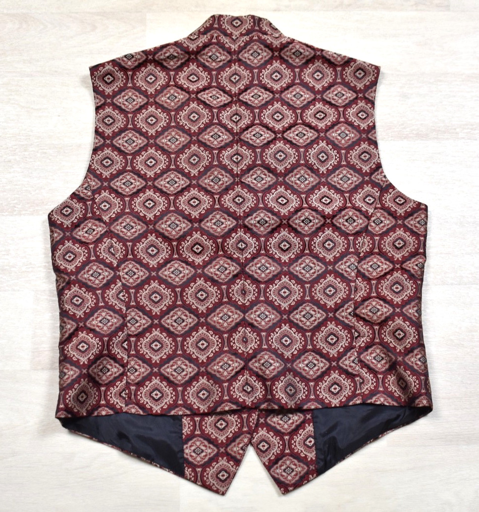 90s Nygard Collection Asian Cheongsam Inspired Vest Top Red 8 VTG