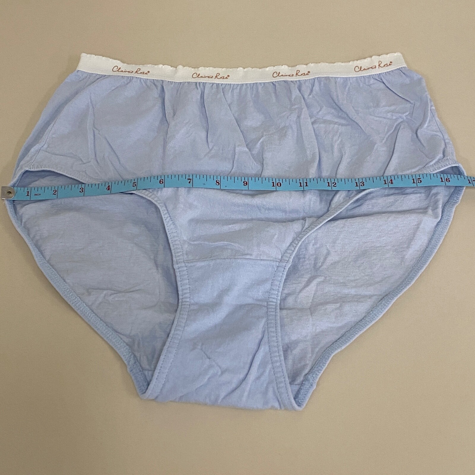 Vintage Granny Panties Size 8 Blue Cotton Briefs Claire’s Rose Elastic Waist