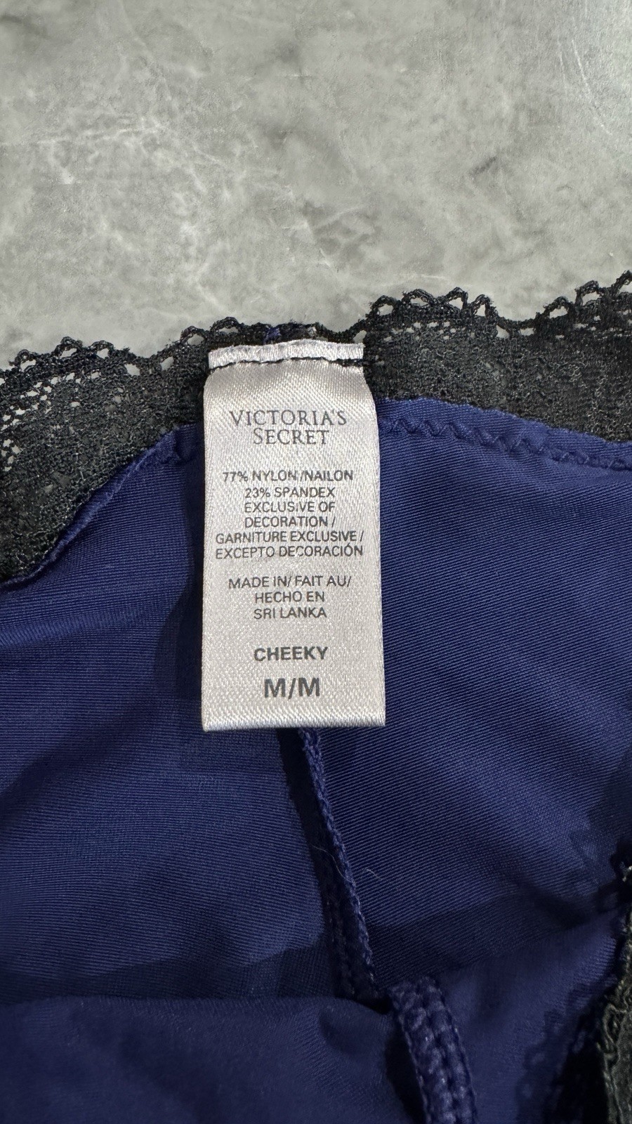 2011 Vintage Victoria Secret Blue Second Skin Liquid Silk Cheeky Panties Sz M