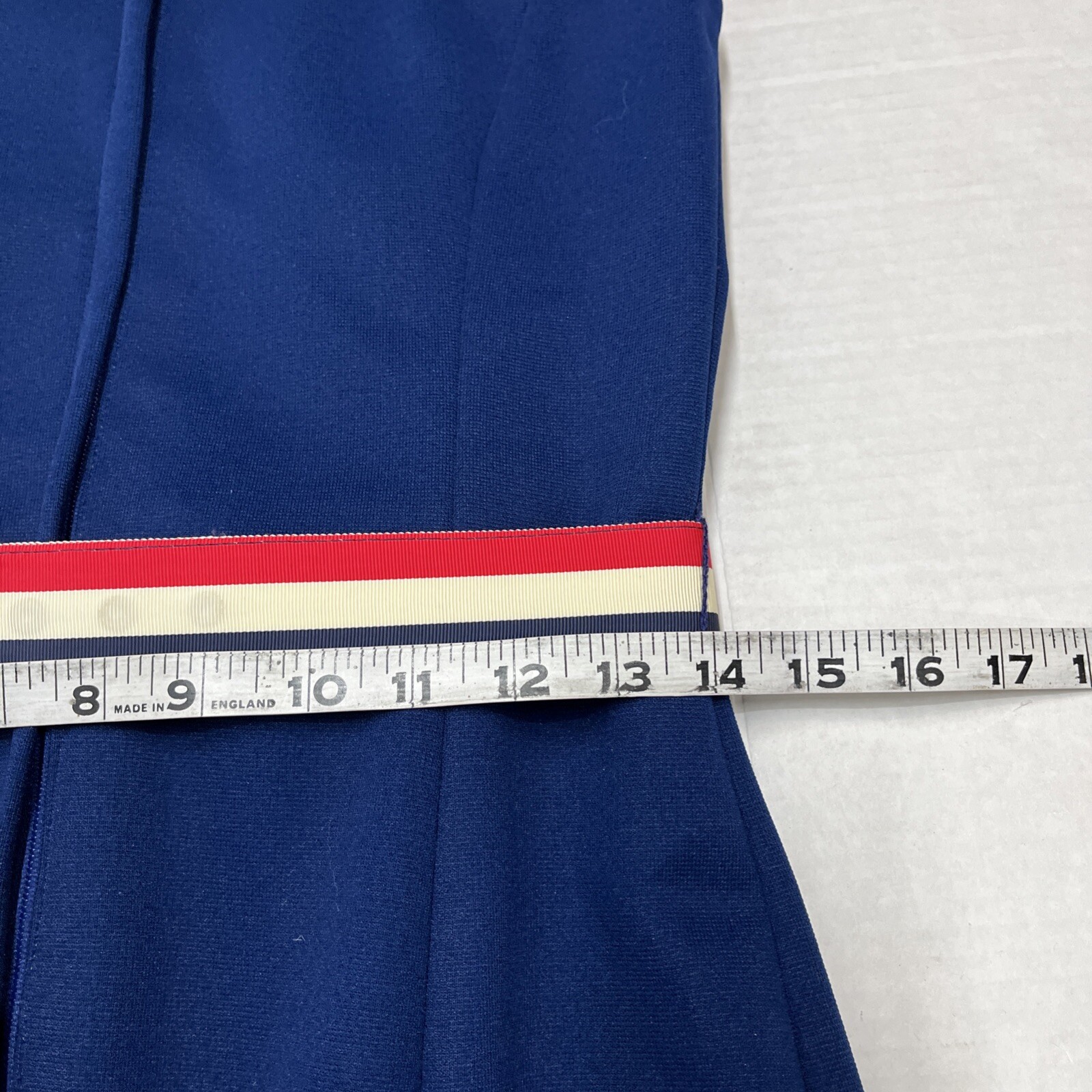 Vintage Joyce Dress Womens 9/10 Blue Pleated Skirt Patriotic 50s Mod Retro USA