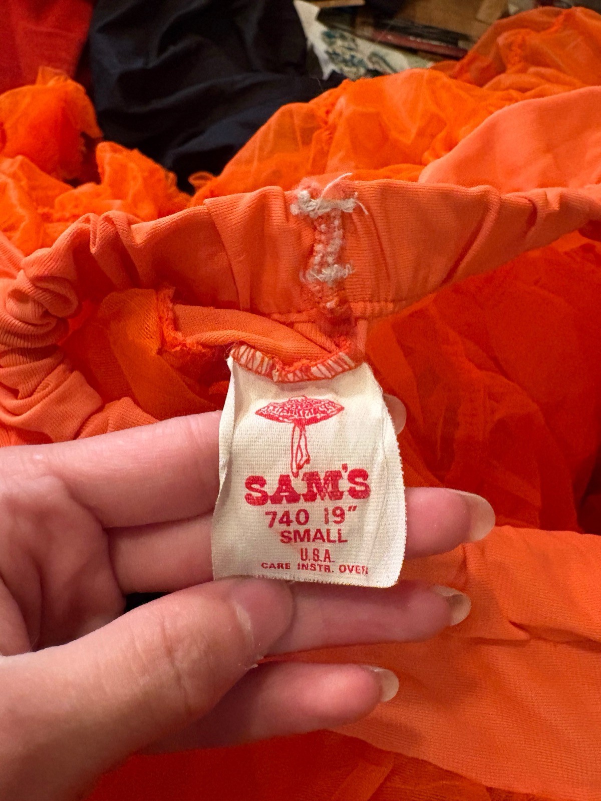 Vtg Great American Square Dancing Co Red/Orange Petticoat S Rockabilly