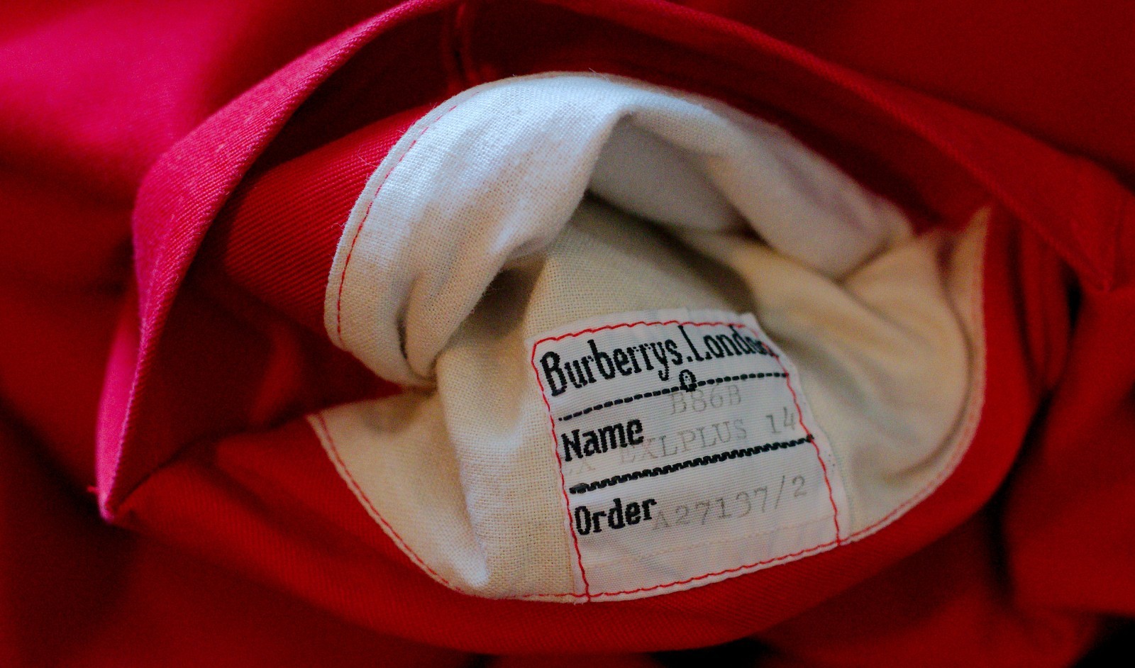 Vintage Burberrys Red Trench Coat Made England Removable Wool Liner Size 14