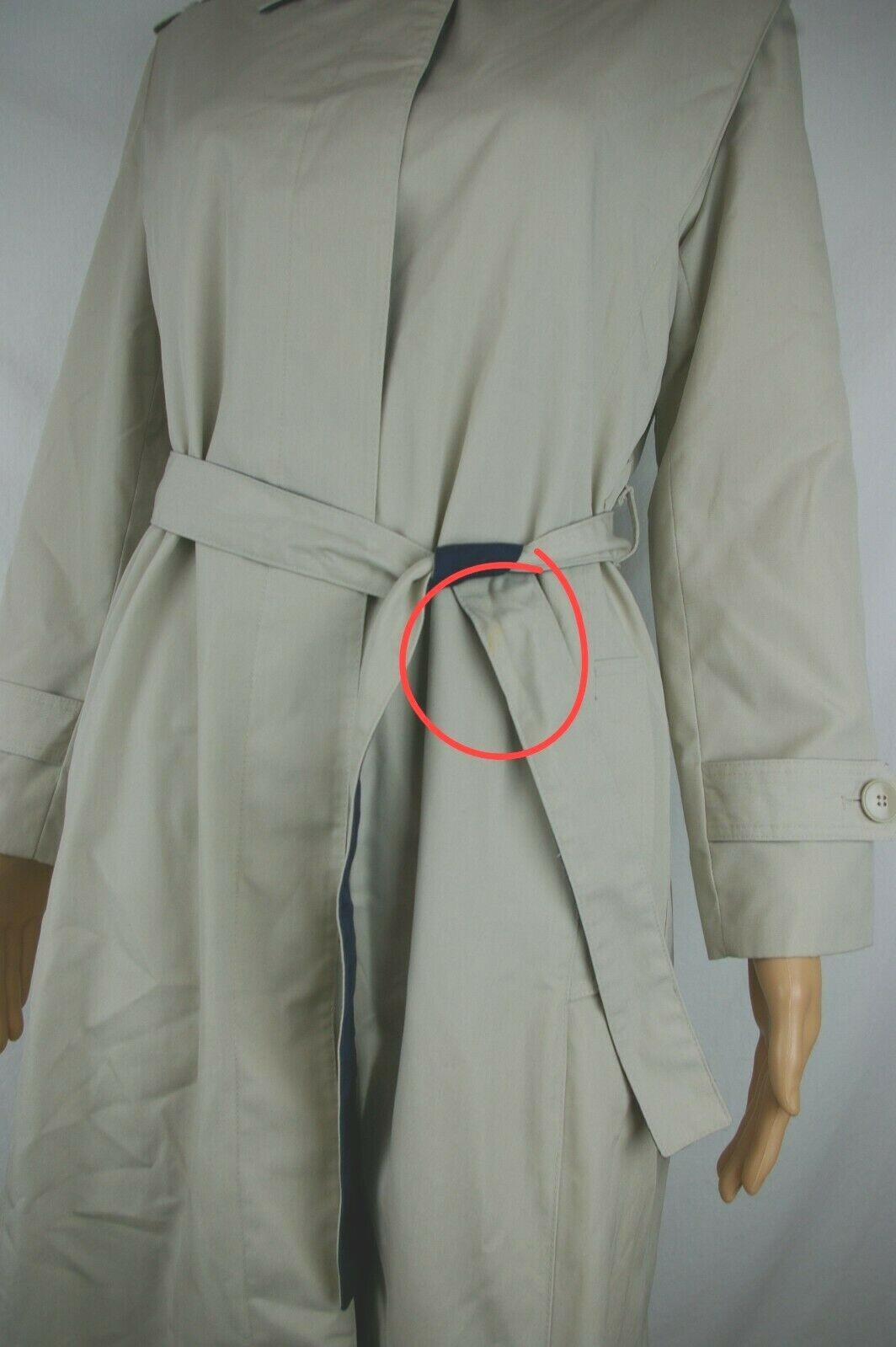 Townhouse Khaki Trench Coat Removable Wool Blend Liner and Scarf Women’s Size 6