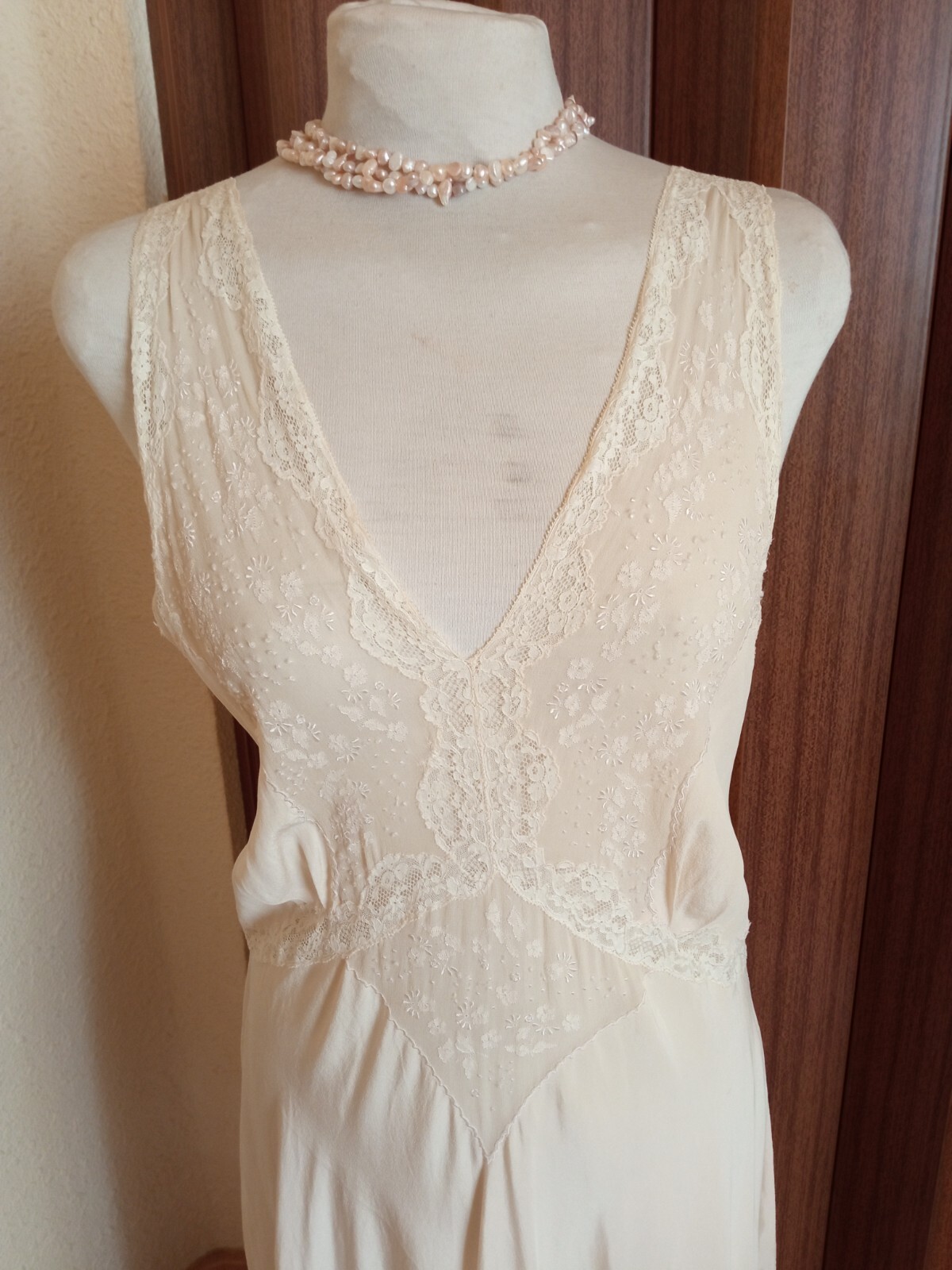 Vintage 1940s Bridal Silk Nightgown/Peignor Set – Honeymoon -S