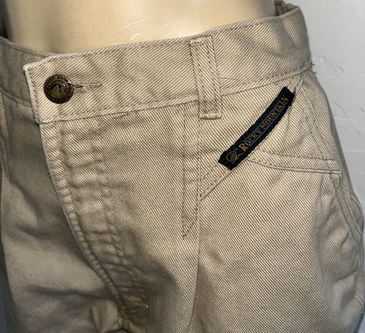 Vtg 80s 90s Rocky Mountain Rockies Western Jeans High Waist Tan Bareback-32 / 13