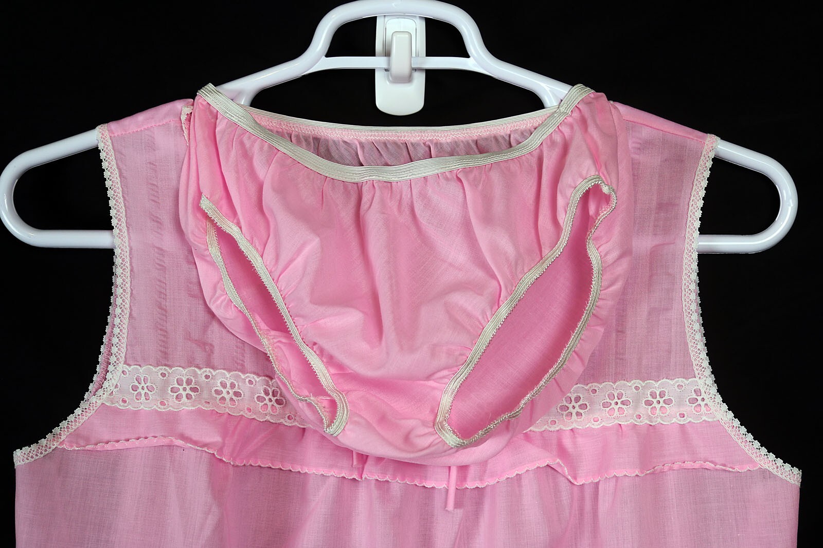 Vintage Women’s Sz M Babydoll Sheer Sleep Set Pink Stones Wear World of Fashion